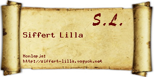 Siffert Lilla névjegykártya